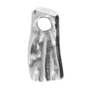 Breloques rectangle irrégulière texturée 11x4.5 mm - Placage Argent fin vieilli x5|raw }}