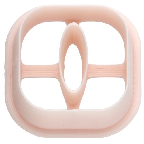 Emporte-pièce carré arrondi évidé 21 mm en polymère biodégradable - Beige x1