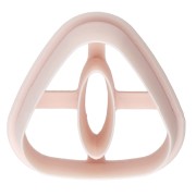 Emporte-pièce triangle arrondi évidé 26.5x28 mm en polymère biodégradable - Beige|raw }}