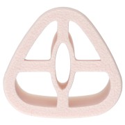 Emporte-pièce triangle arrondi évidé 26.5x28 mm en polymère biodégradable - Beige
