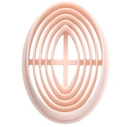 Emporte-pièce ovale strié 52x33.5 mm en polymère biodégradable - Beige x1