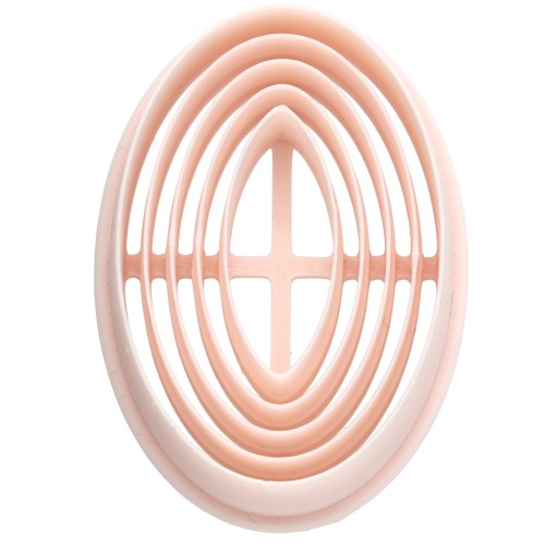 Emporte-pièce ovale strié 52x33.5 mm en polymère biodégradable - Beige x1