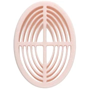 Emporte-pièce ovale strié 52x33.5 mm en polymère biodégradable - Beige x1