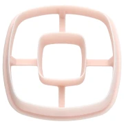 Emporte-pièce carré arrondi 42 mm évidé en polymère biodégradable - Beige x1