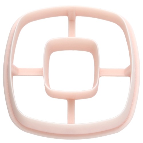 Emporte-pièce carré arrondi 42 mm évidé en polymère biodégradable - Beige x1