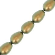 Perles poires nacrées Swarovski 5821 11x8 mm - Iridescent Green Pearl x5