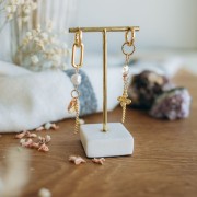 Perle carré 8 mm - Fantasy Square Swarovski 5035 - Crystal Golden Shadow x1