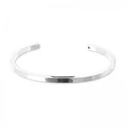 Bracelet jonc ovale 2 trous 13 cm Placage argent fin x1