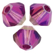 Toupies en cristal Swarovski 5328 3 mm - Fuchsia Shimmer 2X x50|raw }}