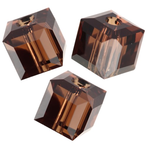 Cubes Swarovski 5601 4 mm - Reinvented Smoked Topaz x8