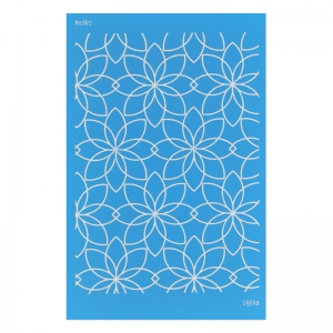 Silk Screen Moiko pour Pâte polymère 74x105 mm - Motif rosaces 3.14