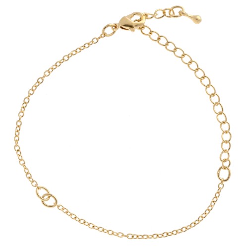 Bracelet fin maille forçat limée pour intercalaire 19.5 cm - Doré à l'or fin x1