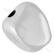 Perle baroque irrégulière 11.5x10.5 mm - Placage Argent fin vieilli x1