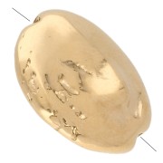 Perle irrégulière - palet rond 17 mm - Doré à l'or fin x1