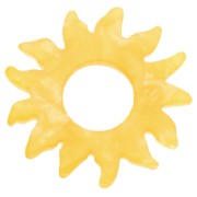 Pendentif soleil 22 mm en acétate - Jaune nacré x1