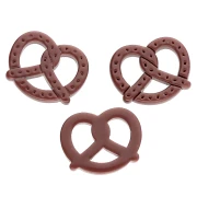Breloque bretzel 12x15 mm en acétate - Marron foncé x1