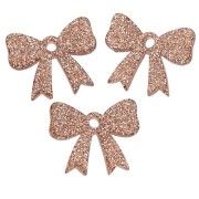 Pendentif noeud 16.5x20 mm en acrylique - Pailleté Bronze x1