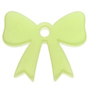 Pendentif noeud 16.5x20 mm en acrylique opaque - Vert pomme x1
