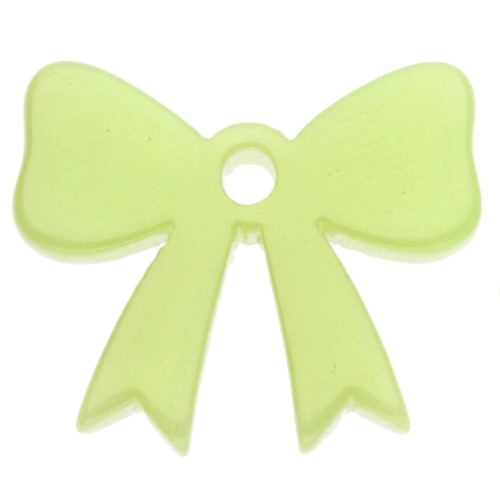 Pendentif noeud 16.5x20 mm en acrylique opaque - Vert pomme x1