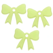 Pendentif noeud 16.5x20 mm en acrylique opaque - Vert pomme x1