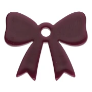 Pendentif noeud 16.5x20 mm en acrylique opaque - Lie de vin x1
