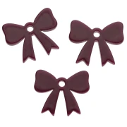 Pendentif noeud 16.5x20 mm en acrylique opaque - Lie de vin x1