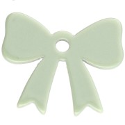 Pendentif noeud 16.5x20 mm en acrylique opaque - Vert sauge x1