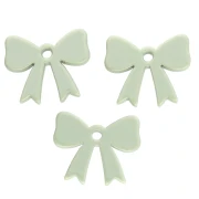 Pendentif noeud 16.5x20 mm en acrylique opaque - Vert sauge x1