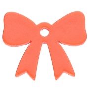 Pendentif noeud 16.5x20 mm en acrylique opaque - Orange x1