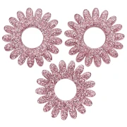 Pendentif fleur marguerite 20 mm en acrylique - Pailleté vieux rose x1