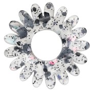 Pendentif fleur marguerite 20 mm en acrylique - Pailleté multi-bleu AB x1|raw }}