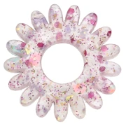 Pendentif fleur marguerite 20 mm en acrylique - Pailleté Rose AB x1
