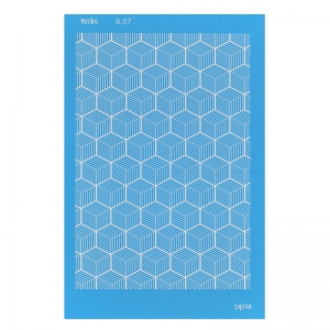 Silk Screen Moiko pour Pâte polymère 74x105 mm - Motif cubes 6.07