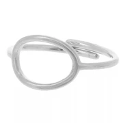 Bague réglable ovale ajouré 13x10mm - T. 51 à 57 - Acier inoxydable 304 x1