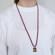 Sautoir cordon torsadé en polyester 4 mm - Acier inoxydable 304 - Noir x1