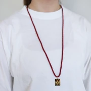 Sautoir cordon torsadé en polyester 4 mm - Acier inoxydable 304 - Noir x1