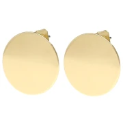 Clous d'oreilles rond 18 mm avec anneau ouvert - Doré x2