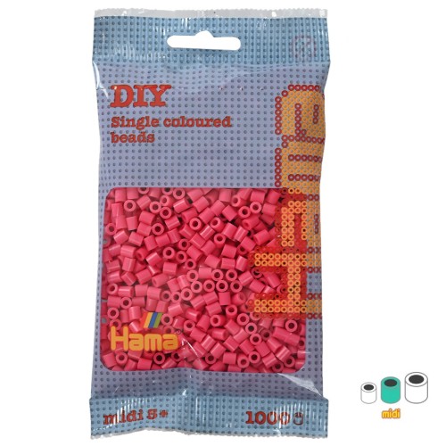 Perles à repasser Hama Midi 5 mm Rose bonbon (n°121) x 1000