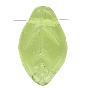 Perles feuilles en verre tchèque 12x8 mm - Olivine x6