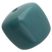 Perles cubes irréguliers 16x17 mm - second choix - Acrylique opaque Bleu paon x10