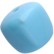 Perles cubes irréguliers 16x17 mm - second choix - Acrylique opaque Bleu clair x10