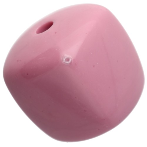 Perles cubes irréguliers 16x17 mm - second choix - Acrylique opaque Vieux rose x10