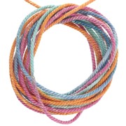 Cordon en polyester tressé et métallisé 1.6 mm - Tie and Dye - Orange - Rose x2m