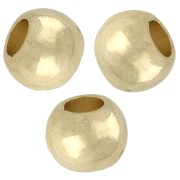 Perles rondes gros trou 8 mm en acrylique métallisée CCB - Doré x10