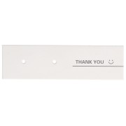 Lot de 10 cartes supports bijoux 7x2cm pour boucles d'oreilles - Thank you - Blanc|raw }}