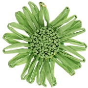 Pendentifs fleur 55 mm en raphia - Vert x2|raw }}