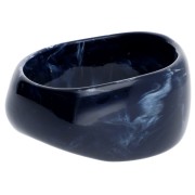 Bracelet jonc irrégulier épais en acrylique opaque 62 mm - Marbré Bleu nuit x1