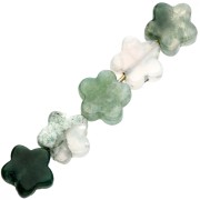 Perles fleur 6 mm en pierre gemme - Agate Indienne x10