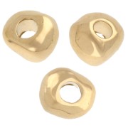 Perles nuggets irrégulières 3x4 mm - Doré à l'or fin x10