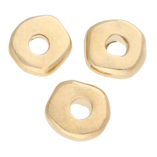 Perles rondelles irrégulières 5x1.8 mm - Doré à l'or fin x10